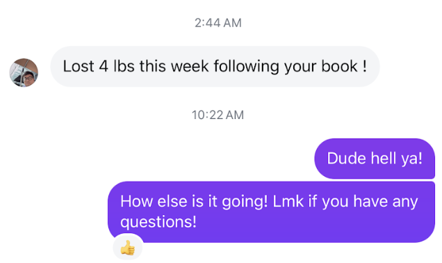 Client DM — 4 lbs lost